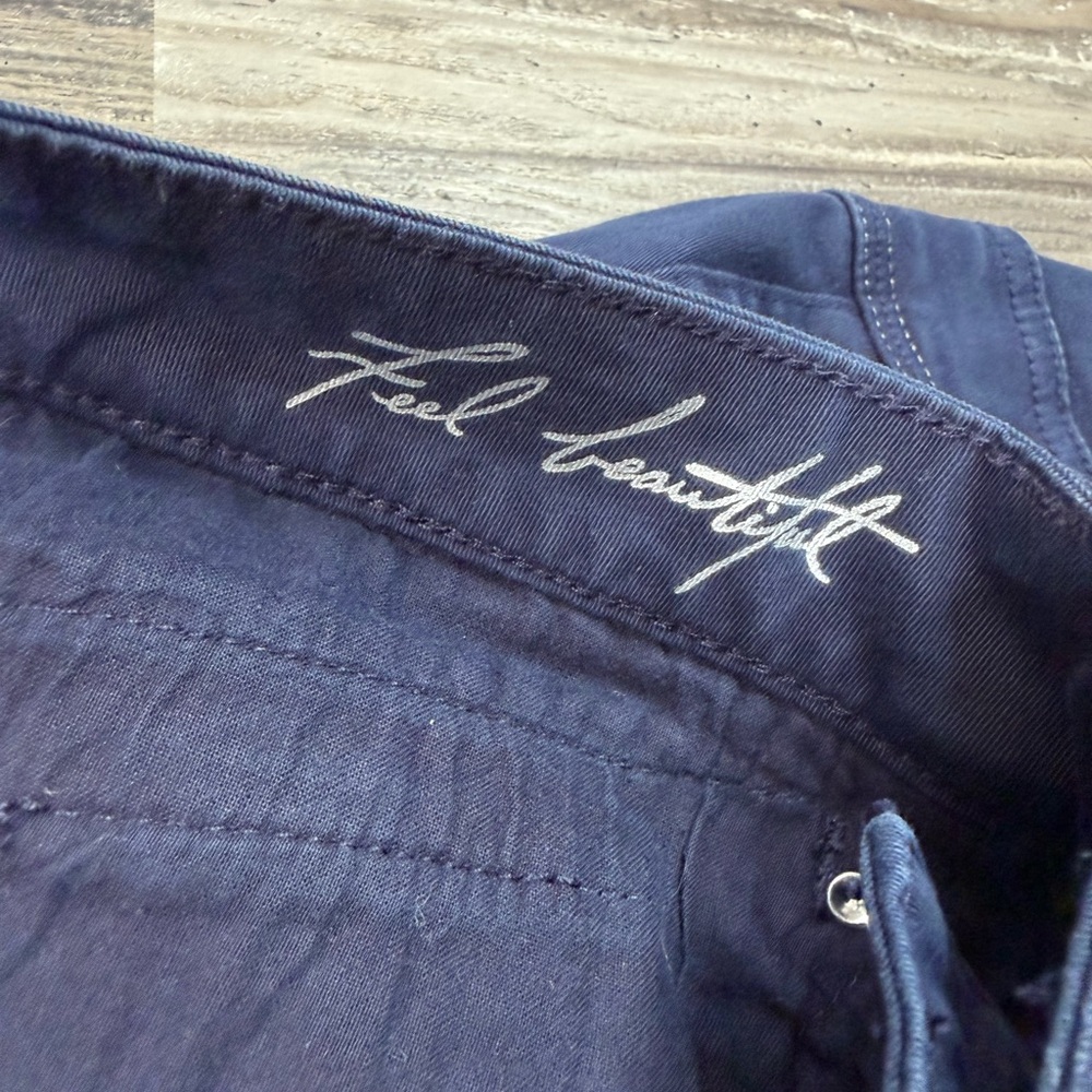 White House Black Market Women’s Size 16 Dark Blue Skinny Pants Lace Ankle - Picture 9 of 10